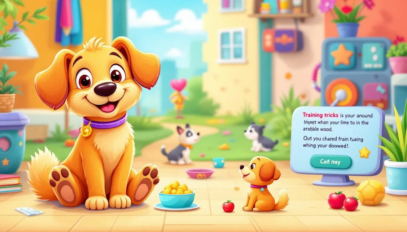 A cute dog performing adorable tricks like sitting pretty or shaking hands, showcasing its playful nature.