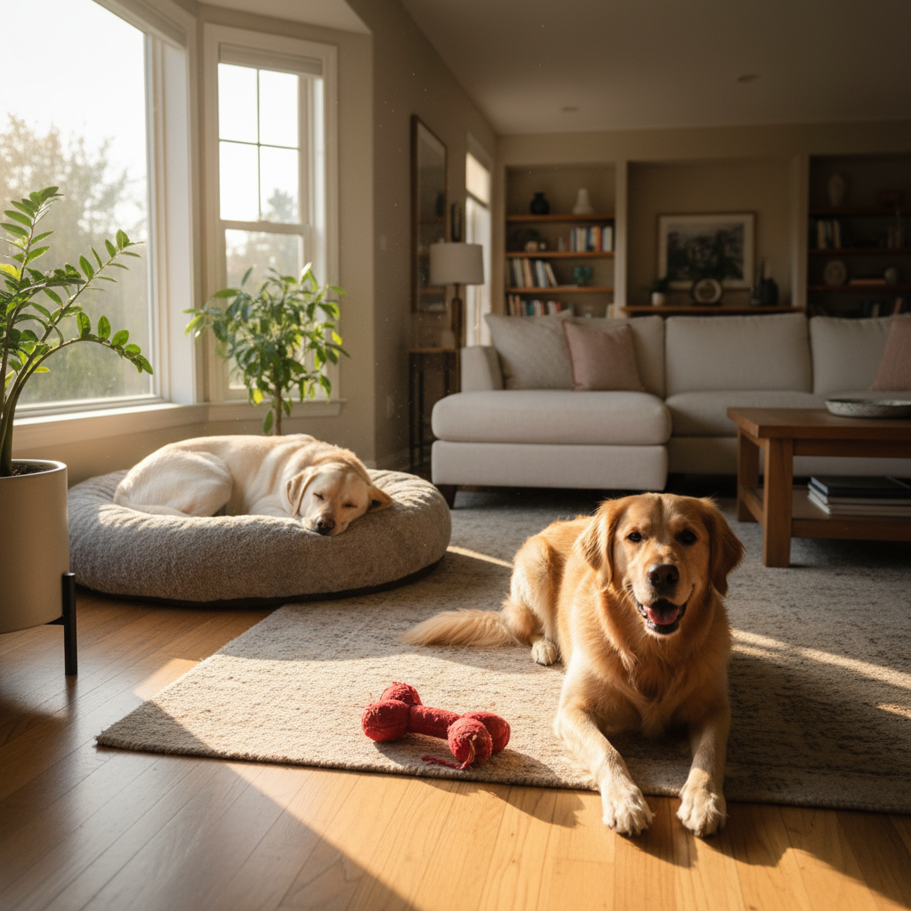 generate a photorealistic image of a multidog hous 1 How to Manage a Multi-Dog Household 1 multi-dog house