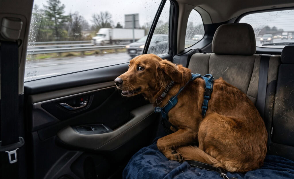 dog with car anxiety 1 How To Train Your Dog To Travel Calmly With Car Anxiety 1 dog with car anxiety